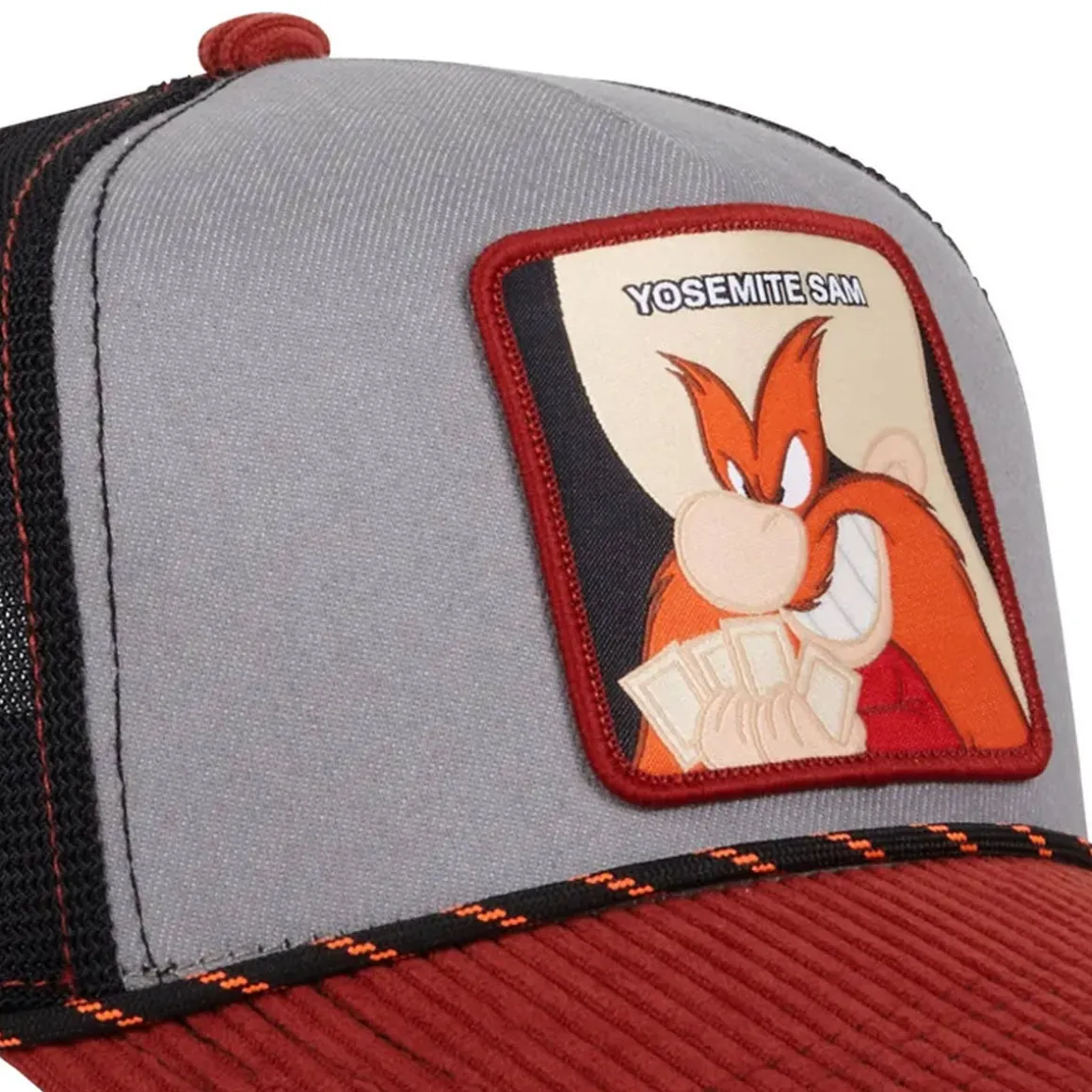 GORRA SAM BIGOTES GRIS/NEGRA/ROJA